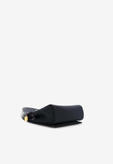 Mini Herbag Zip Retourne 20 in Bleu Indigo Canvas and Hunter Leather with Gold Hardware