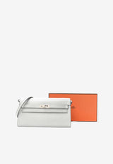 Kelly To Go Wallet in Argent Metallic Chevre Chamkilight with Palladium Hardware