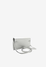 Kelly To Go Wallet in Argent Metallic Chevre Chamkilight with Palladium Hardware