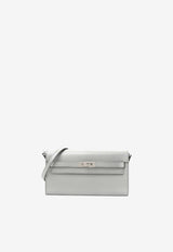 Kelly To Go Wallet in Argent Metallic Chevre Chamkilight with Palladium Hardware