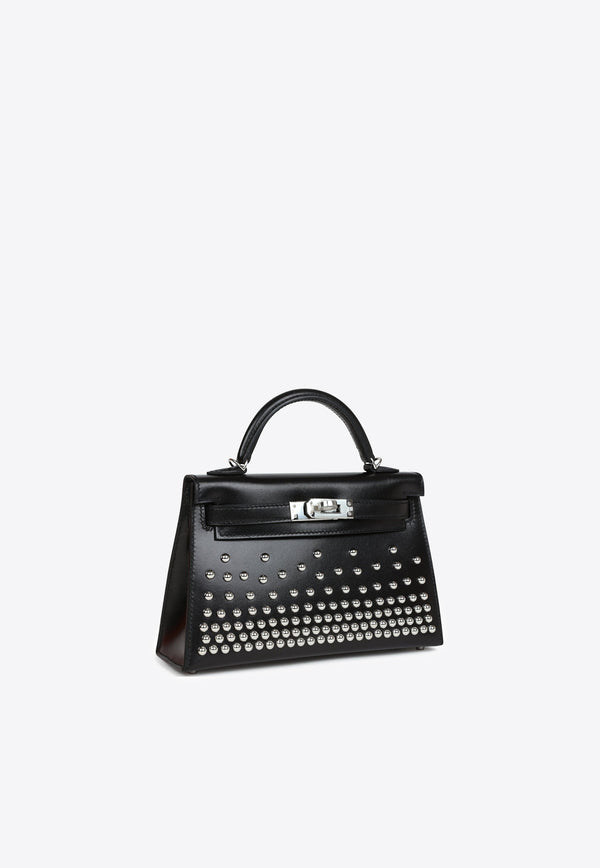 Hermès Mini Kelly 20 Cloute in Black Box Leather with Palladium Hardware
