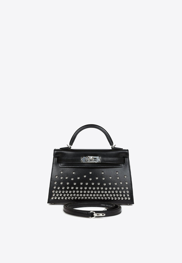 Hermès Mini Kelly 20 Cloute in Black Box Leather with Palladium Hardware