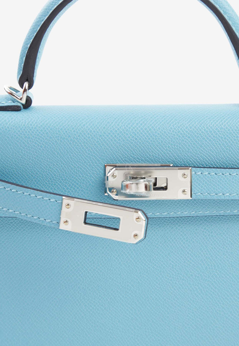 Hermès Mini Kelly II 20 in Bleu du Nord Madame Leather with Palladium Hardware