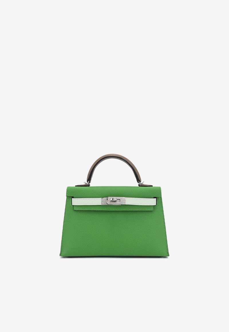 Hermès Mini Kelly II 20 in Vert Yucca, Etoupe and Vert Fizz Epsom with Palladium Hardware