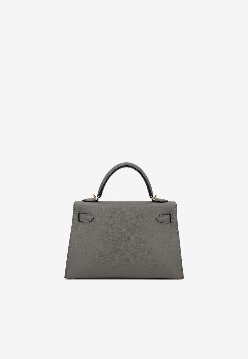 Hermès Mini Kelly II 20 in Gris Meyer Madame Leather with Gold Hardware