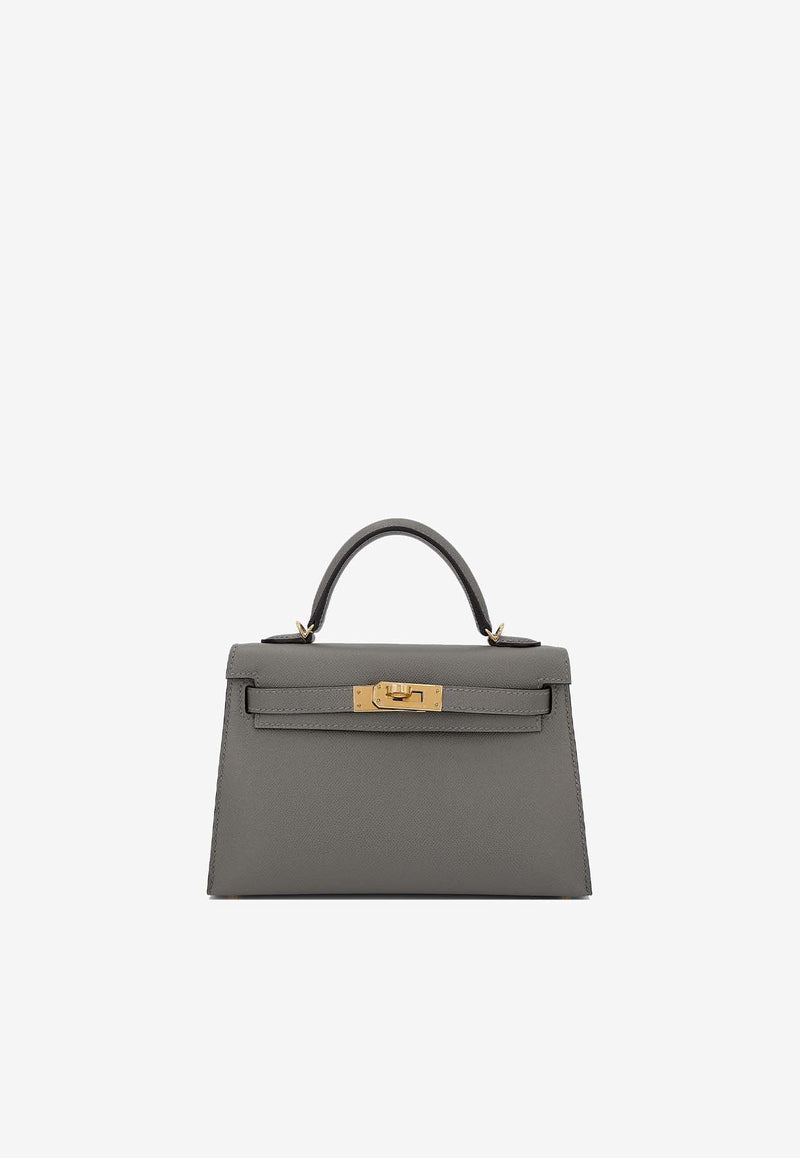 Hermès Mini Kelly II 20 in Gris Meyer Madame Leather with Gold Hardware
