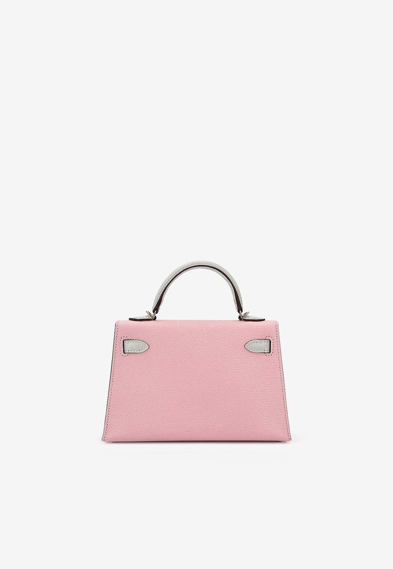 Hermès Mini Kelly II 20 HSS in Rose Sakura and Gris Perle Chevre Leather with Permabrass Hardware