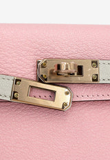 Hermès Mini Kelly II 20 HSS in Rose Sakura and Gris Perle Chevre Leather with Permabrass Hardware