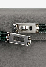 Hermès Mini Kelly II 20 Touch in Gris Meyer Madame and Vert Fonce Alligator Leather with Palladium Hardware