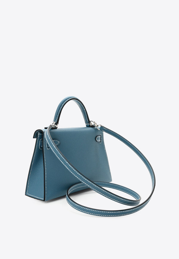 Hermès Mini Kelly Sellier 20 in New Blue Jean Epsom with Palladium Hardware