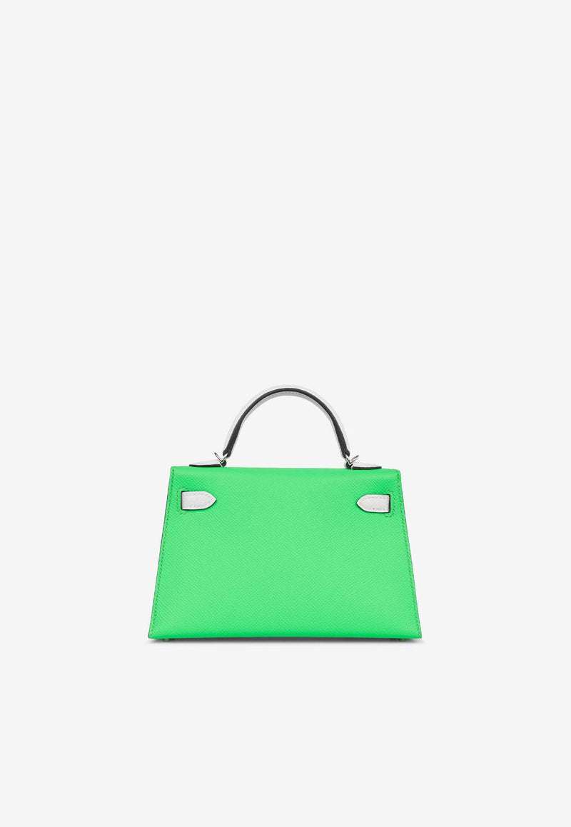 Hermès Mini Kelly 20 in Vert Comics, Vert Fizz and Gris Pale Epsom with Palladium Hardware