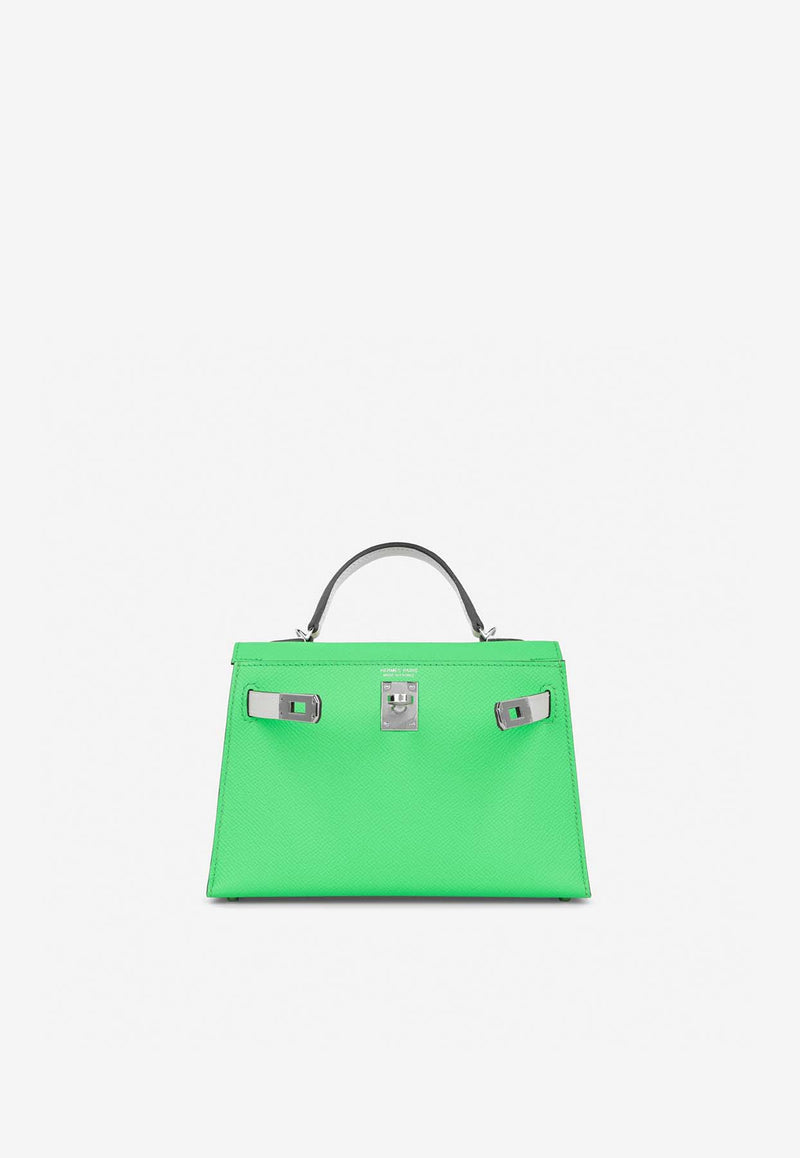 Hermès Mini Kelly 20 in Vert Comics, Vert Fizz and Gris Pale Epsom with Palladium Hardware