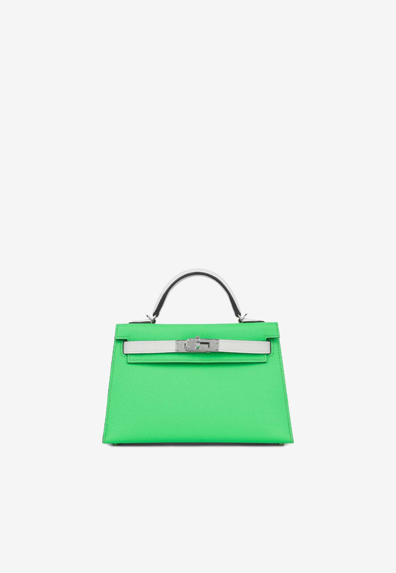 Hermès Mini Kelly 20 in Vert Comics, Vert Fizz and Gris Pale Epsom with Palladium Hardware