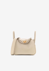 Hermès Mini Lindy 20 in Beton Clemence with Gold Hardware