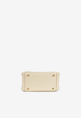Hermès Mini Lindy 20 in Craie Clemence Leather with Gold Hardware