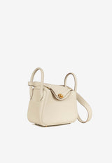 Hermès Mini Lindy 20 in Craie Clemence Leather with Gold Hardware