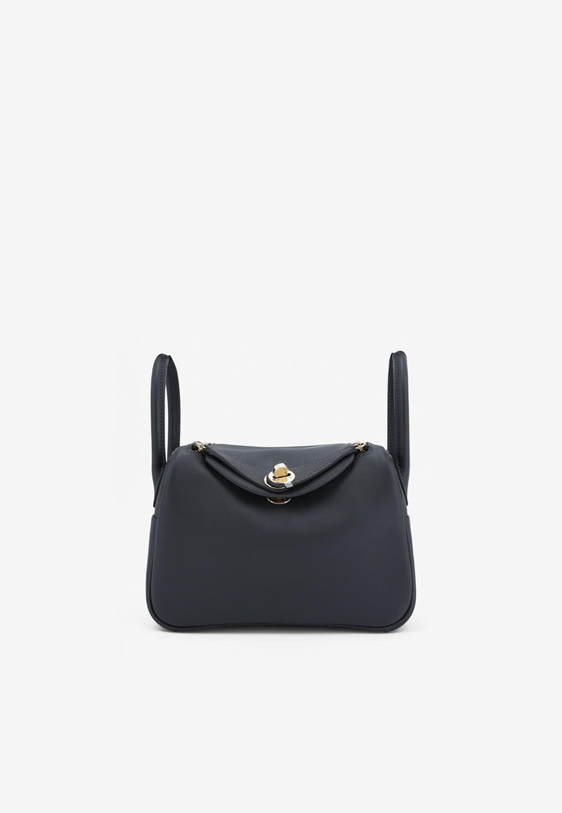 Hermès Mini Lindy 20 II in Gris Misty Swift Leather with Permabrass Hardware