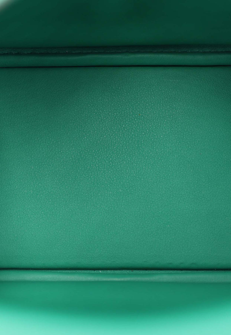 Hermès Mini Lindy 20 II in Vert Vertigo Clemence with Palladium Hardware