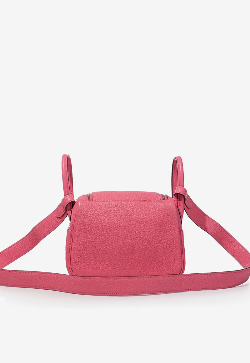 Hermès Mini Lindy 20 in Rose Azalee Clemence Leather with Palladium Hardware