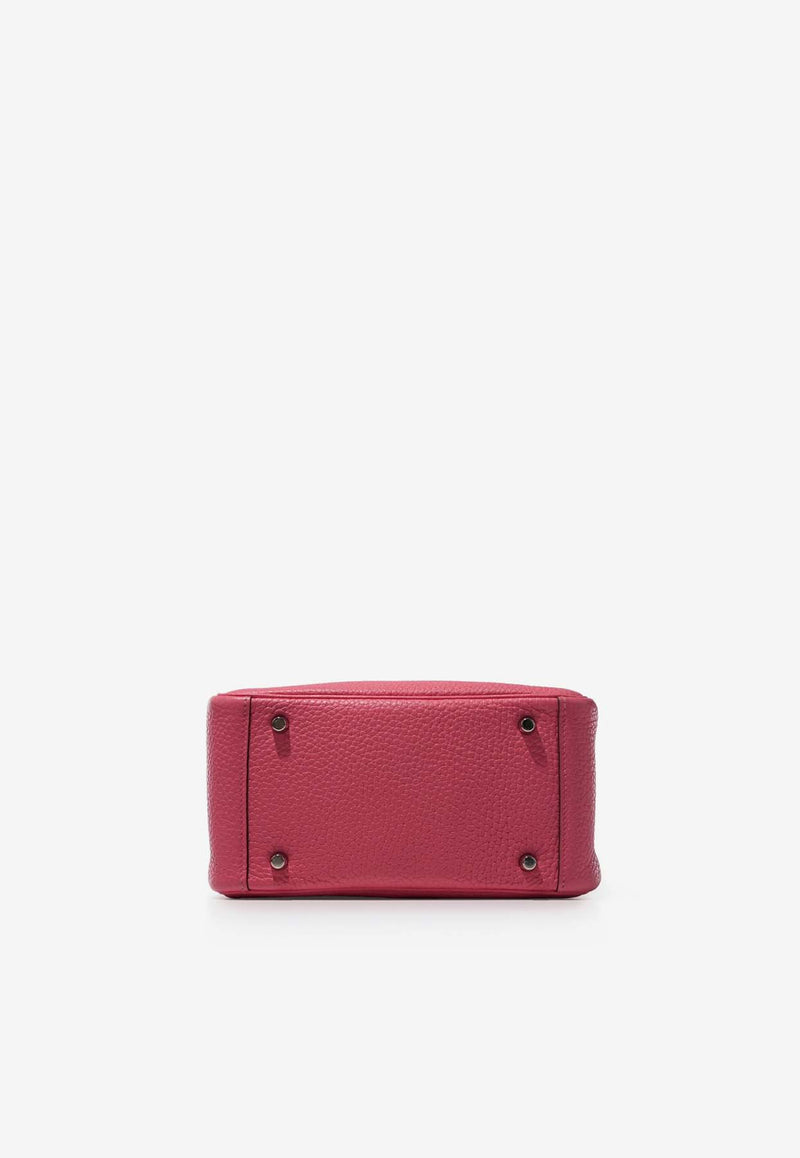 Hermès Mini Lindy 20 in Rose Azalee Clemence Leather with Palladium Hardware
