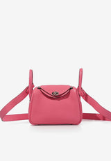 Hermès Mini Lindy 20 in Rose Azalee Clemence Leather with Palladium Hardware