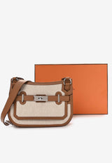 Mini Jypsiere in Ecru Beige Toile and Gold Swift with Palladium Hardware
