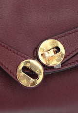 Mini Lindy 20 in Bordeaux Swift Leather with Gold Hardware