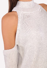 Cold-Shoulder Cable Knit Top