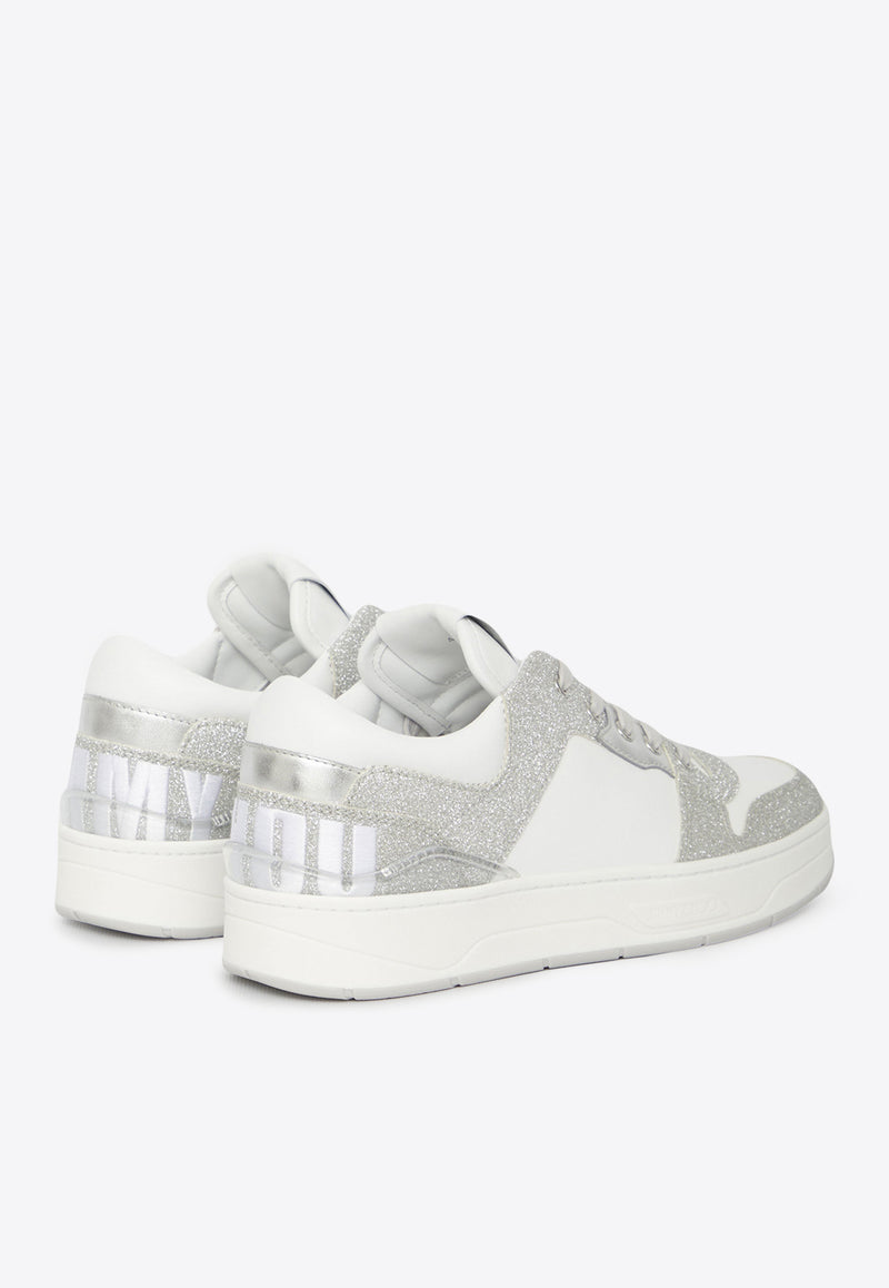 Jimmy Choo Low-Top Florent Sneakers White FLORENT-QYA-SILVER\WHITE