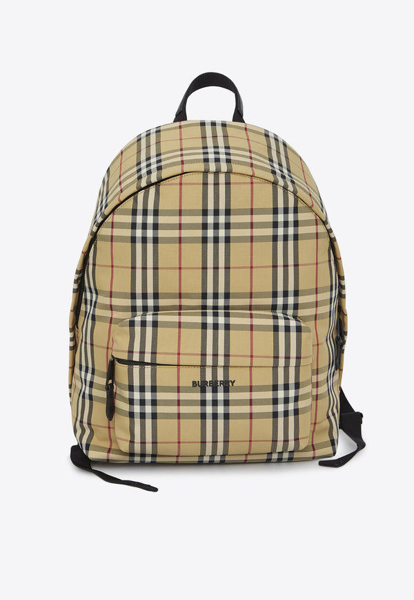 Burberry Check Motif Backpack Beige 8069749--A7026