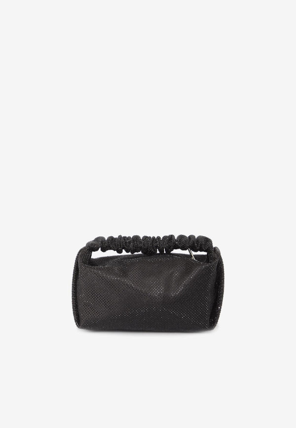 Alexander Wang Mini Scrunchie Beaded Satin Handbag Black 20323R40T--001