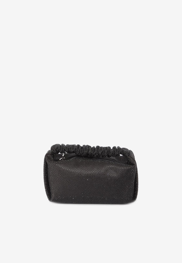 Alexander Wang Mini Scrunchie Beaded Satin Handbag Black 20323R40T--001