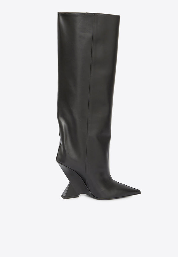 The Attico Cheope 105 Calf Leather Boots Black 231WS626-L019-100