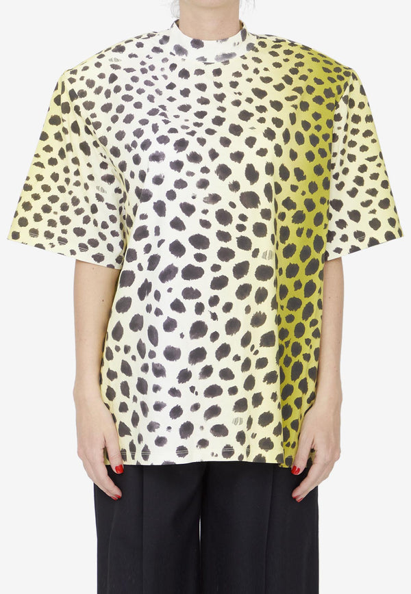 The Attico Kilie Leopard Print T-shirt Yellow 236WCT173-J035P-499