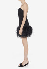The Attico Fujiko Feather-Trimmed Mini Dress Black 236WCA233-RY02F-100