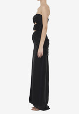 Costarellos Brigitta Lurex Georgette Maxi Dress Black SS2356--BLACK