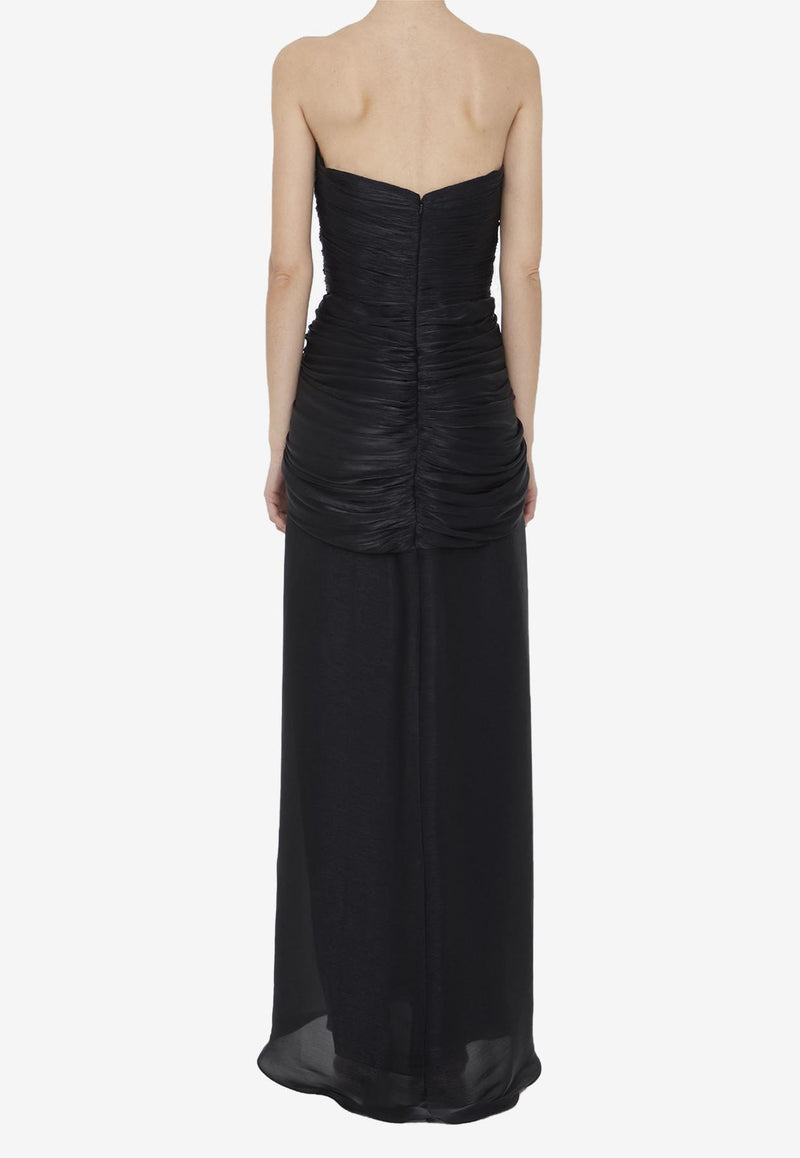 Costarellos Brigitta Lurex Georgette Maxi Dress Black SS2356--BLACK