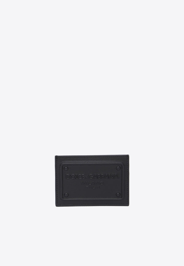 Dolce & Gabbana Logo-Plate Leather Cardholder Black BP3239-AG218-80999