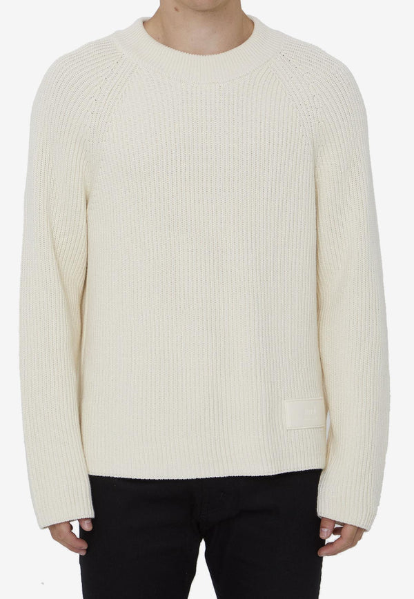 AMI PARIS Knitted Crewneck Sweater Ivory HKS024-KN0031-185
