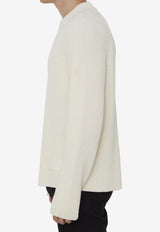AMI PARIS Knitted Crewneck Sweater Ivory HKS024-KN0031-185
