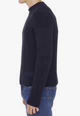 AMI PARIS Knitted Crewneck Sweater Navy HKS024-KN0031-430