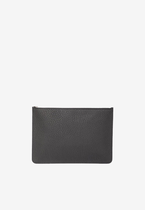Maison Margiela Grained Leather Zipped Pouch Bag Black SA2TT0002-P4455-T8013