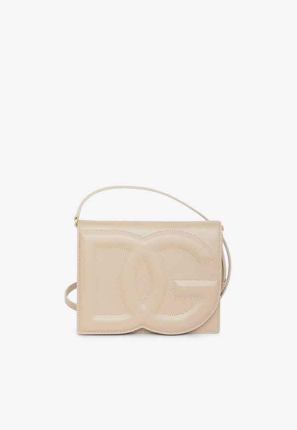 Dolce & Gabbana DG Logo Calf Leather Crossbody Bag Beige BB7287-AW576-80402