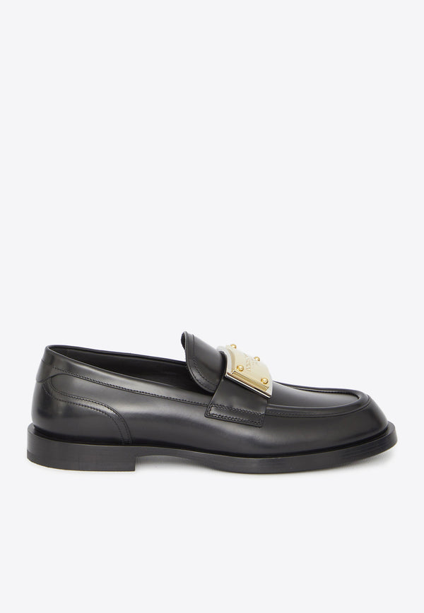 Dolce & Gabbana Logo Leather Loafers A30203-AB640-80999 Black