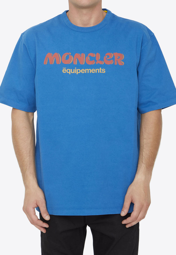 Moncler X Salehe Bembury Logo Print T-shirt Blue 8C00001-M3236-778
