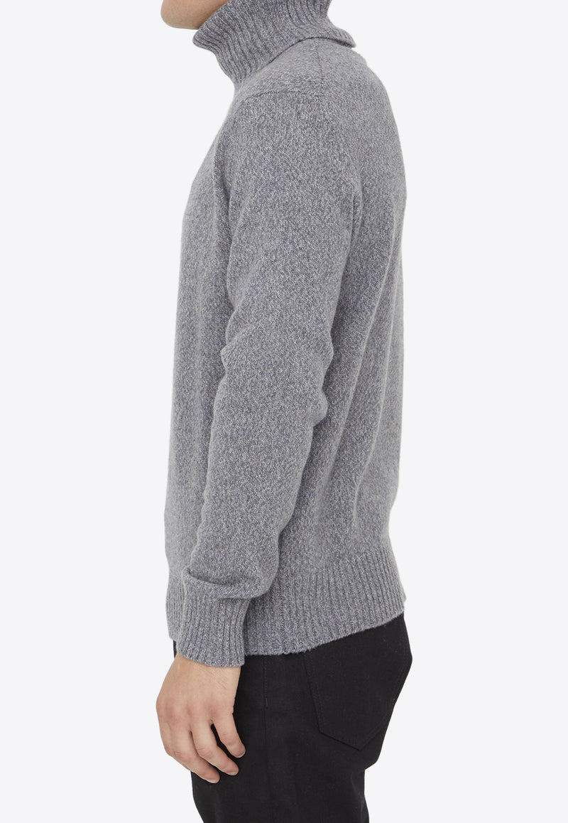 AMI PARIS Cashmere Turtleneck Sweater Gray HKS427-005-055
