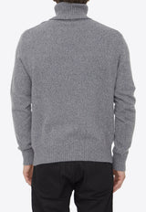 AMI PARIS Cashmere Turtleneck Sweater Gray HKS427-005-055