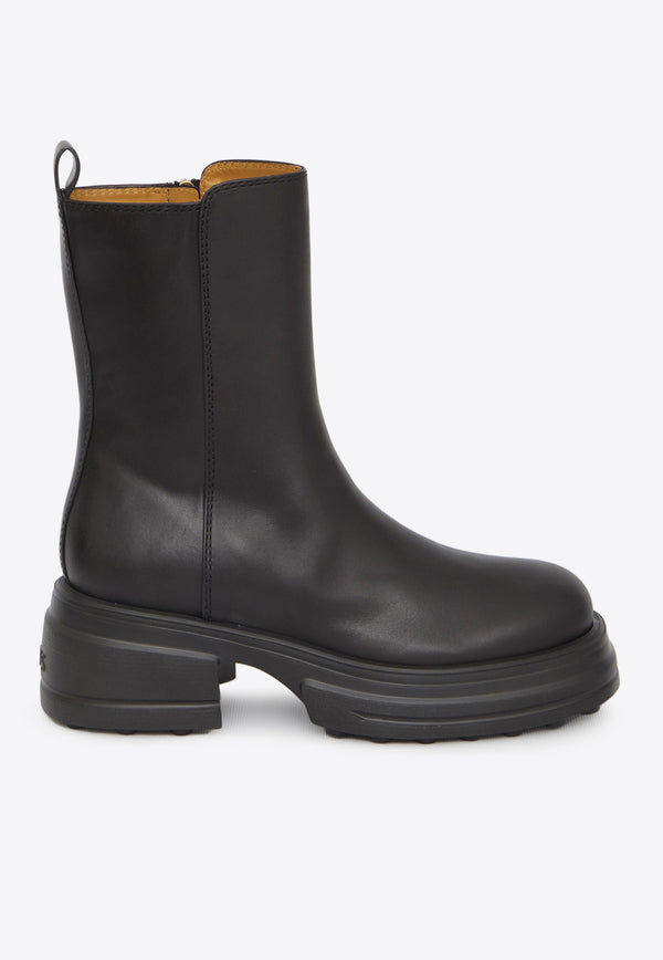 Tod's Platform Leather Ankle Boots Black XXW84K0HI50-GOC-B999