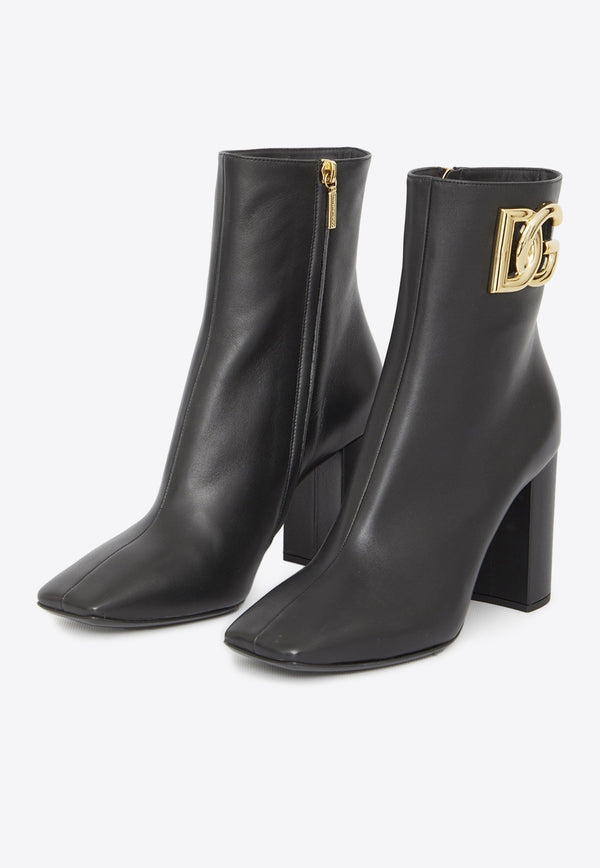 Dolce & Gabbana Jackie 90 DG Logo Ankle Boots Black CT1001-AQ513-80999