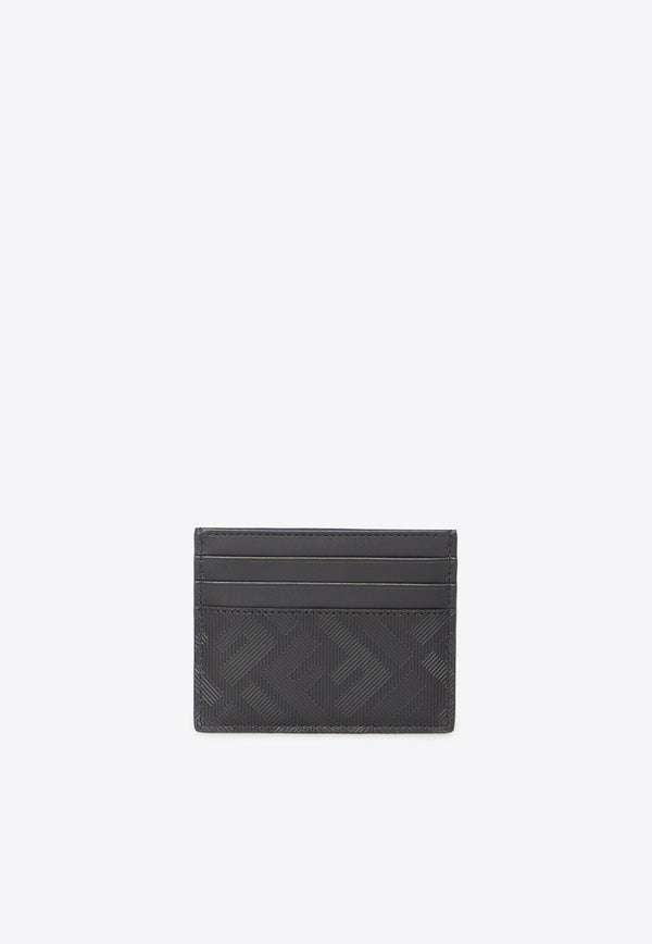 Fendi Shadow Diagonal Leather Cardholder Black 7M0164-AP1T-F0GXN
